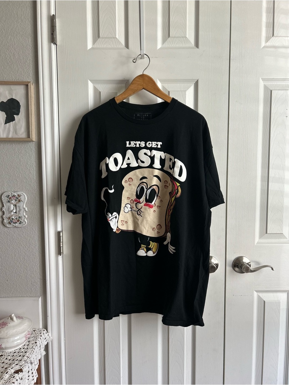 Let’s Get Toasted Graphic Tee - Black with Tan Toast Graphic
